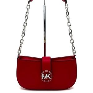 Michael Kors Small Carmen Pouchette Shoulder Bag Red